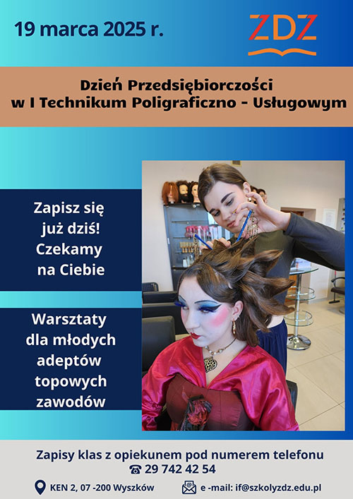Turkusowo pomarańczowy plakat z ilustracją