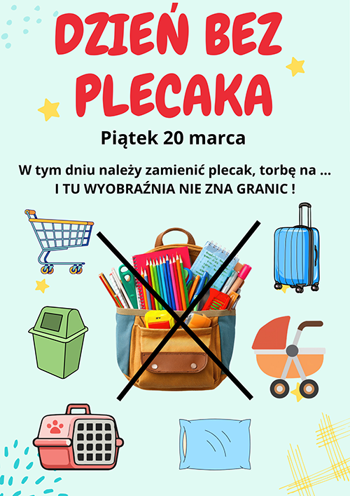 blue illustrative backpack back to school poster